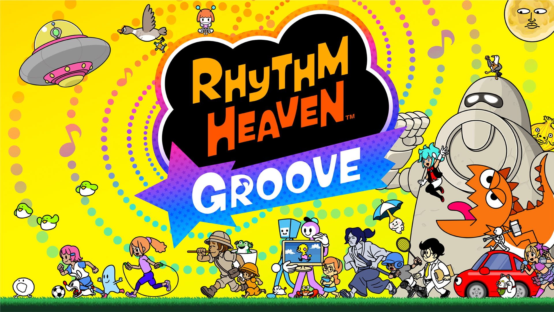 Rhythm Heaven Groove sur Nintendo Switch avec visuel officiel rythmique