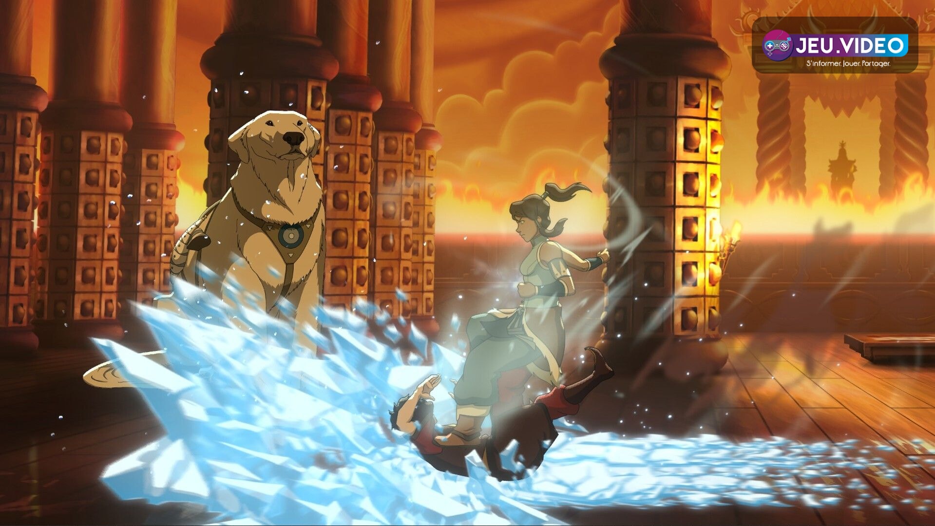 Azula dans Avatar Legends The Fighting Game avec flammes bleues