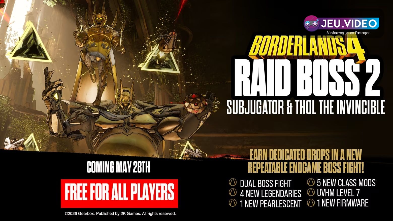Visuel officiel de Raid Boss 2 avec Subjugator et Thol the Invincible