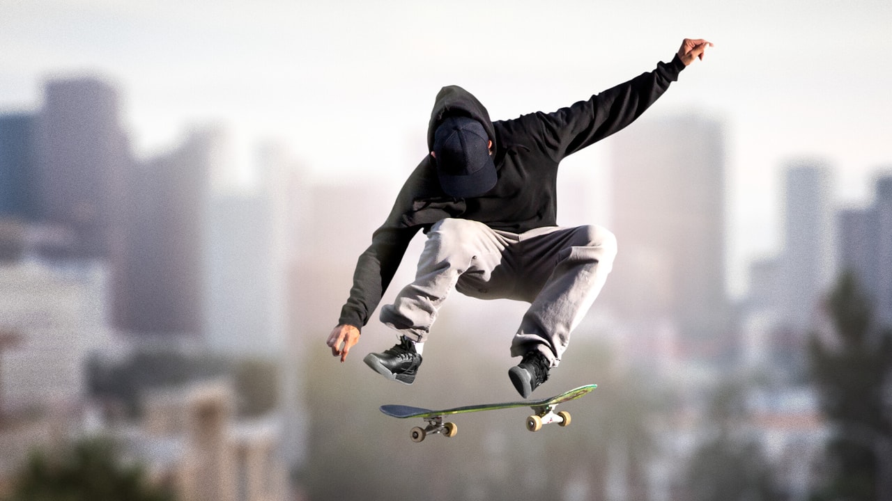 Session Skate Sim mise à jour Throwdown avec skateur en ville
