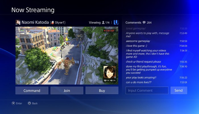interface de la PlayStation 4