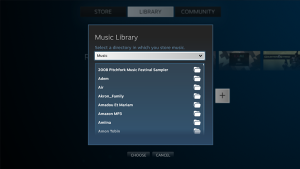 apperçu des options de Steam Music