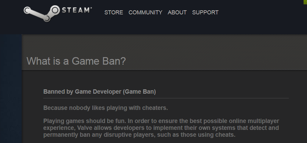 Steam Game Ban