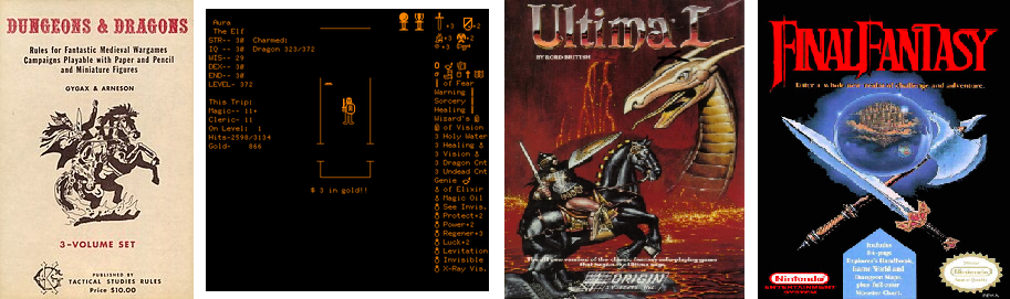 Le jeu de rôle D&D, son adaptation, Ultima et Final Fantasy
