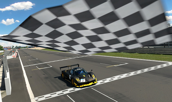 NUERBURG, GERMANY - JUNE 20: (Editors note: This image was computer generated in-game) Cody Nikola Latkovski (Nik_Makozi) of Australia takes the chequered flag in the Oceania region Top 16 Superstars Round 4 of the FIA Gran Turismo Championship 2020 at Nuerburgring on June 20, 2020 in Nuerburg, Germany. (NOTE TO USER - Gran Turismo Sport: TM & © 2017 Sony Interactive Entertainment Inc. Developed by Polyphony Digital Inc. Manufacturers, cars, names, brands and associated imagery featured in this game in some cases include trademarks and/or copyrighted materials of their respective owners. All rights reserved). (Photo by Clive Rose - Gran Turismo/Gran Turismo via Getty Images)