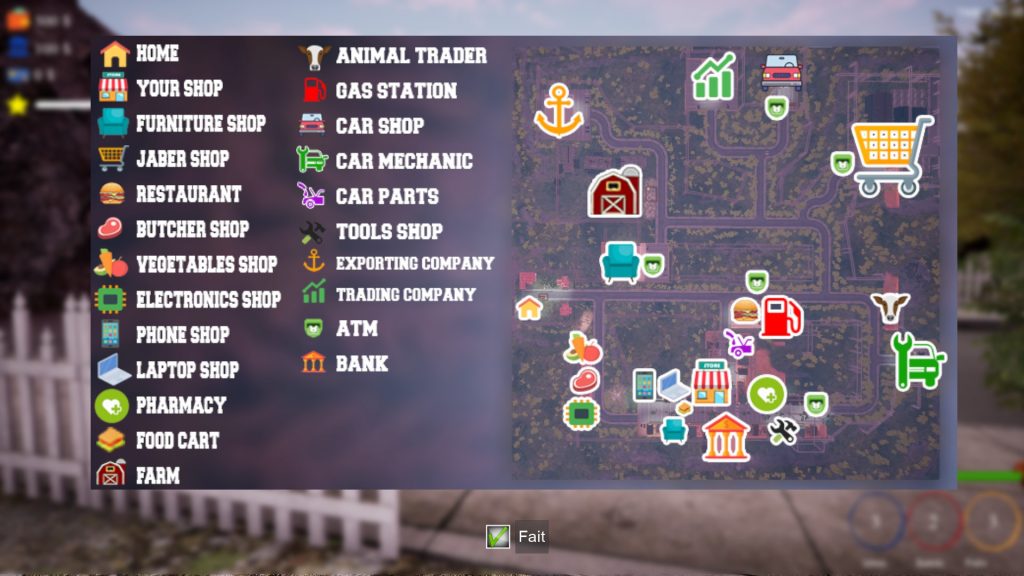 Trader Life Simulator - carte