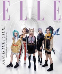 Le groupe K/DA en couverture du magazine ELLE