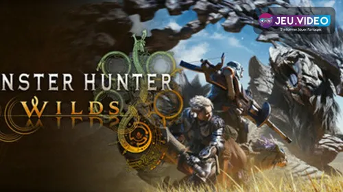 Chasseur de Monster Hunter Wilds devant le logo officiel pour un guide de choix des meilleures armes