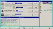 Visuel officiel de Market Chain 98 montrant une simulation économique rétro inspirée des ordinateurs des années 1990