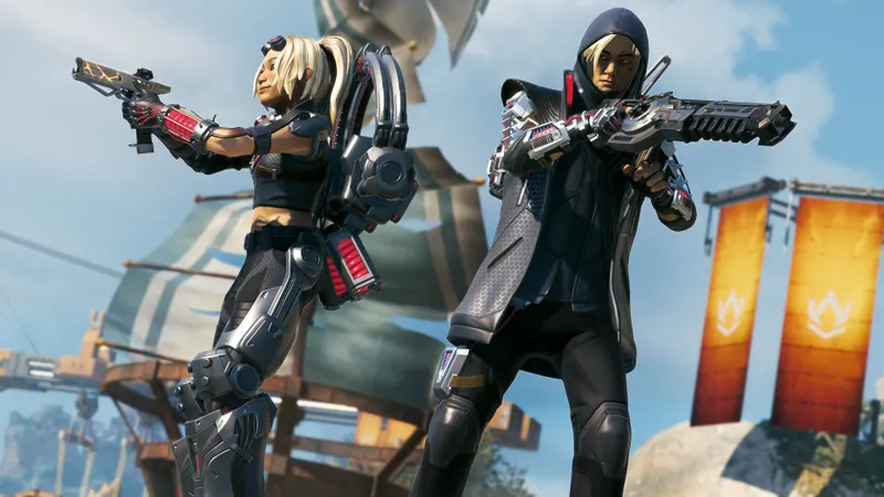 Apex Legends™ gameplay montrant une escouade en combat