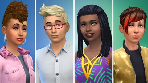 Visuel officiel des Sims 4 associé aux plateformes et aux limites du crossplay