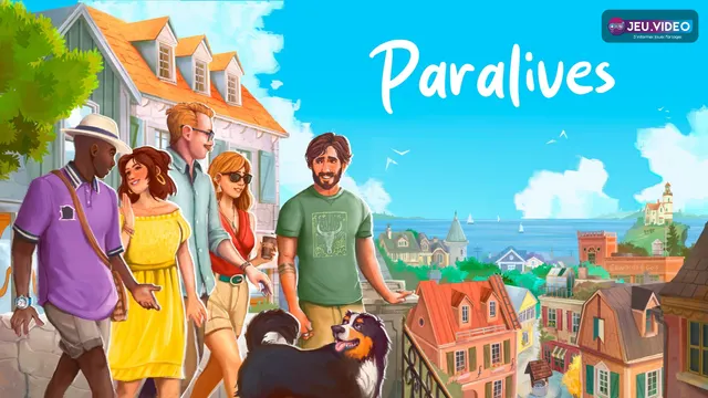 Paralives sortie Steam avec le key art officiel et la ville côtière du life sim