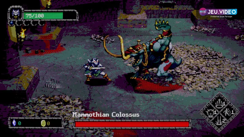Capture officielle de Dungeon Lurker montrant un combat dans un donjon rétro