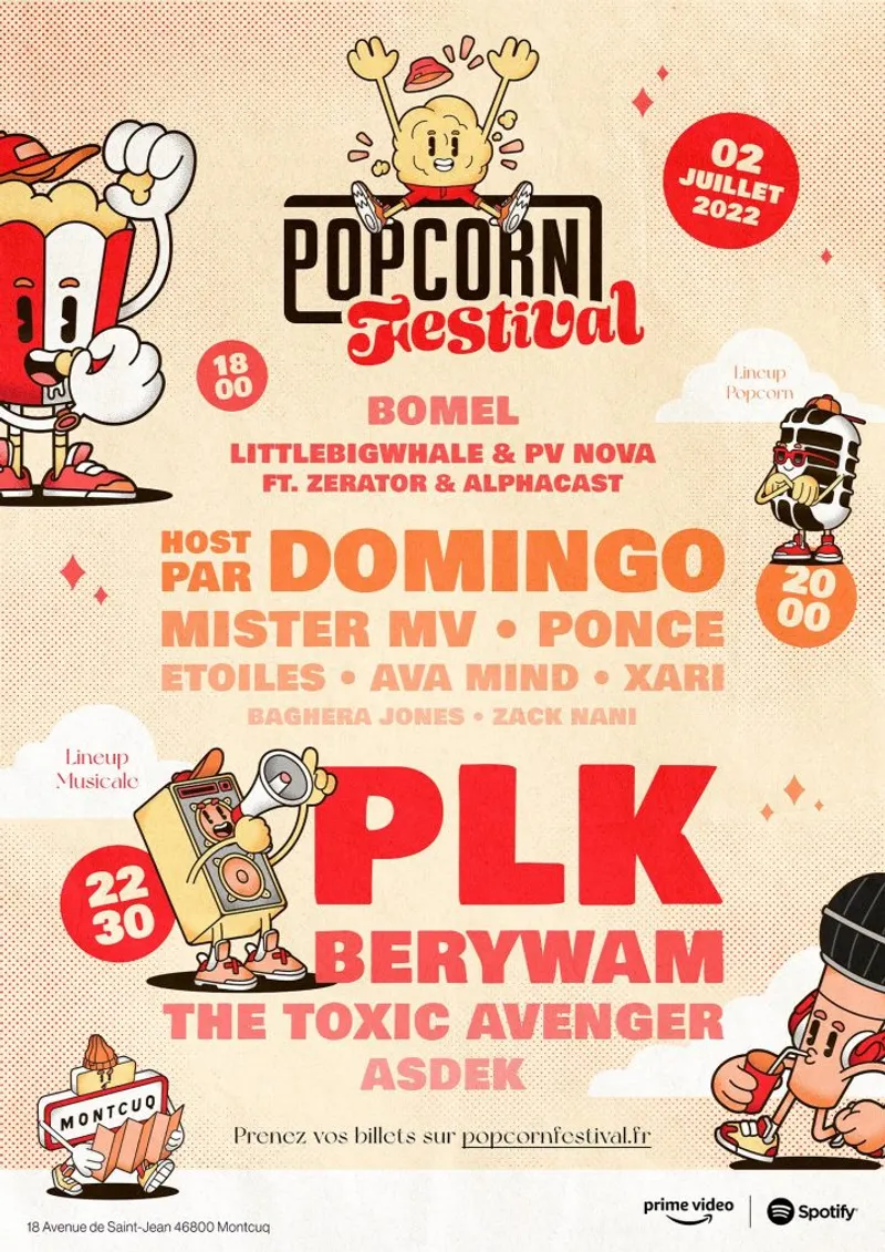 Affiche du festival de Popcorn organisé à Montcuq