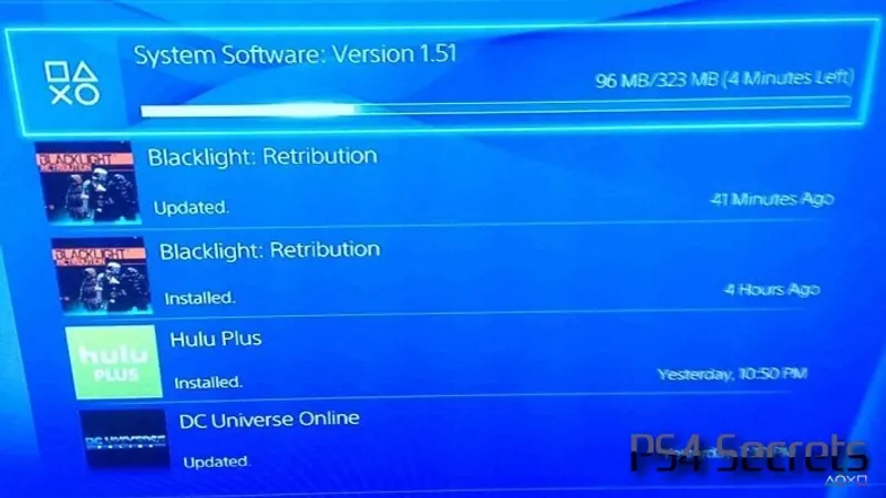 Update 1.51 pour la playstation 4