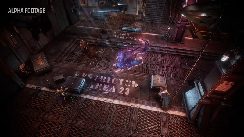 Warhammer Rogue Trader interface de groupe et exploration tactique