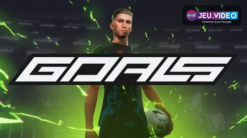 Visuel officiel de GOALS montrant un match de football compétitif et l’intensité des duels à anticiper avec une équipe équilibrée.