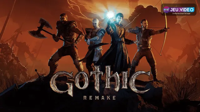 Gothic 1 Remake visuel officiel avec logo et héros de la Colonie