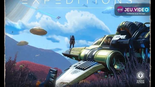 Explorateur No Man’s Sky approchant son vaisseau sur une planète alien pour démarrer une expédition