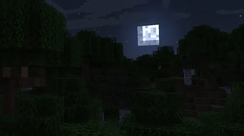 Personnages Minecraft explorant un paysage de survie lumineux avant de bâtir une base dans l’Overworld