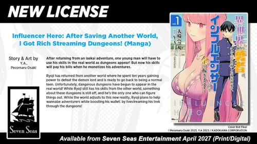 Influencer Hero manga : visuel officiel de la nouvelle licence Seven Seas