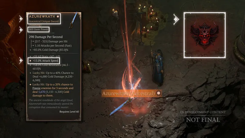 Objet ancestral unique de Diablo IV avec affixe supérieur à vérifier avant le Tourment