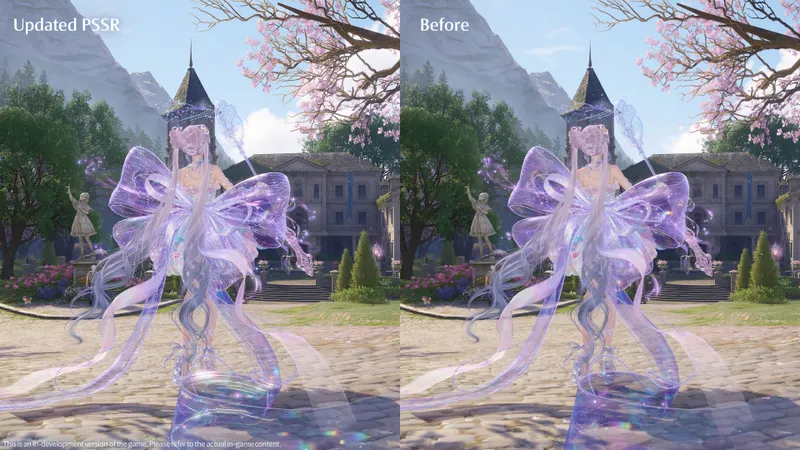 Infinity Nikki version 2.5 sur PS5 Pro, comparaison de netteté