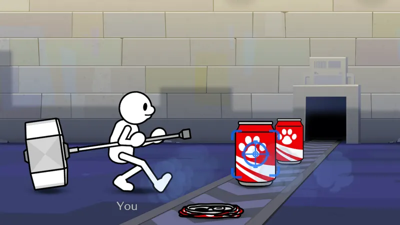 Rhythm Heaven Groove test avec marteau et interface de visée rythmée