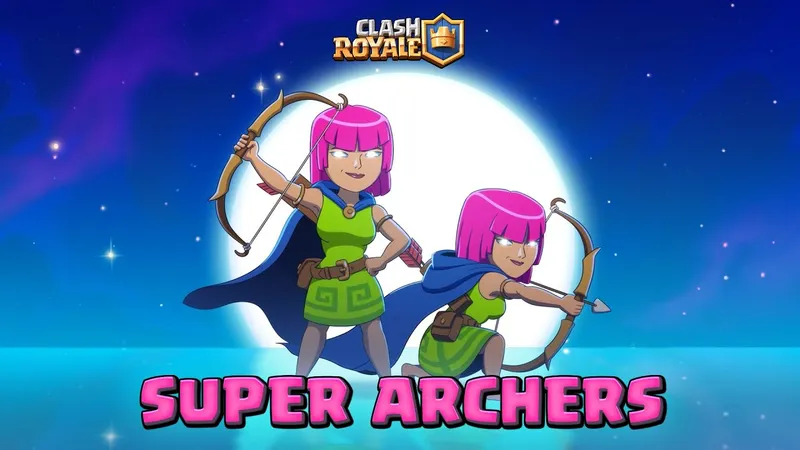 Clash Royale, cartes et unités colorées en pleine bataille