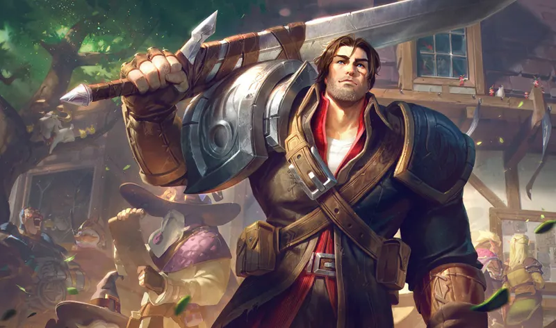 Garen Steel Legion en splash art officiel Riot pour illustrer les erreurs à éviter en teamfight