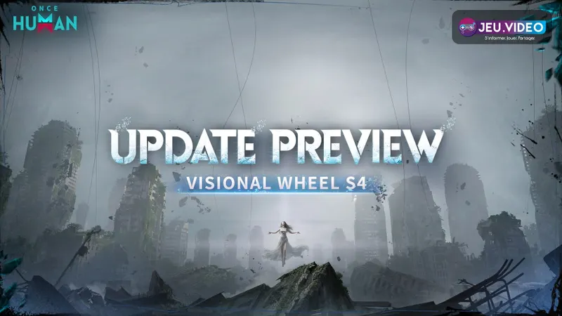 Visuel officiel Once Human S4 Gravity Abyss montrant le thème de mise à jour avec Riftwalker, Worldstones et Tech Points