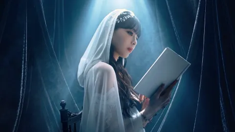 Visuel du clip de « Hoshiakari » de Yurina Kawaguchi, lié à Magic Knight Rayearth