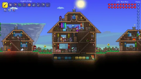 Personnage de Terraria explorant un environnement souterrain coloré, visuel officiel utilisé pour présenter les réglages d’affichage