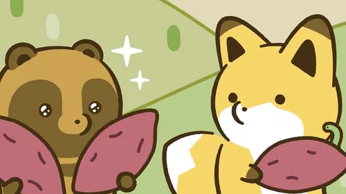 Tanuki to Kitsune anime avec Tanuki et Kitsune réunis