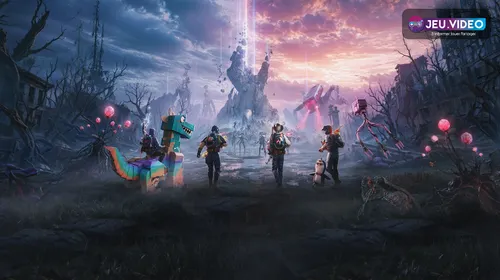 Survivants Once Human dans une zone ouverte sombre pour illustrer les réglages de FPS et de visibilité