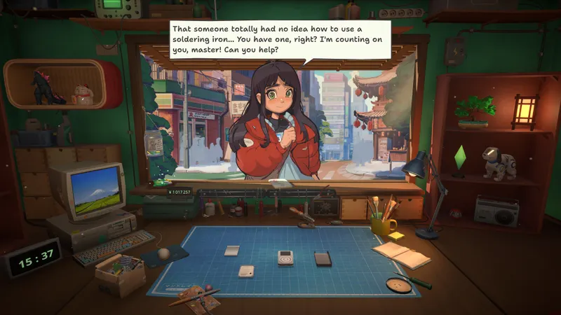 Capture officielle de ReStory : Chill Electronics Repairs montrant le contexte de gameplay pour l'étape 1 du guide joueur