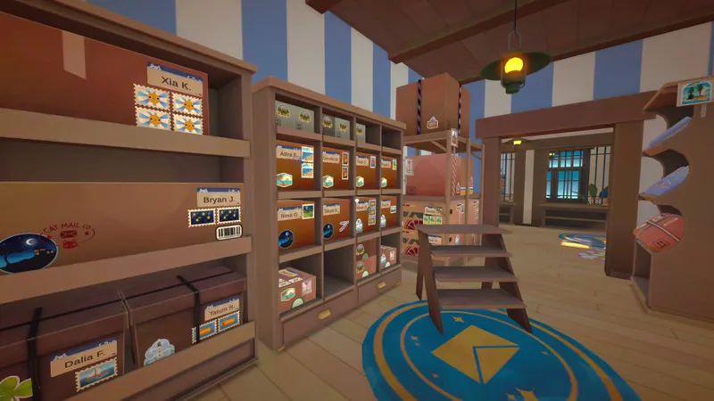 Capture officielle de Cat Mail Co. illustrant le contexte de gameplay du patch