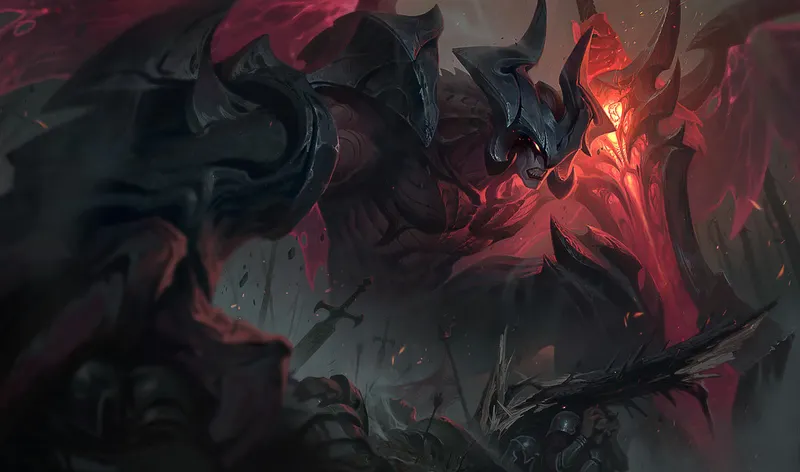 Illustration officielle d Aatrox, second choix top recommandé en solo queue