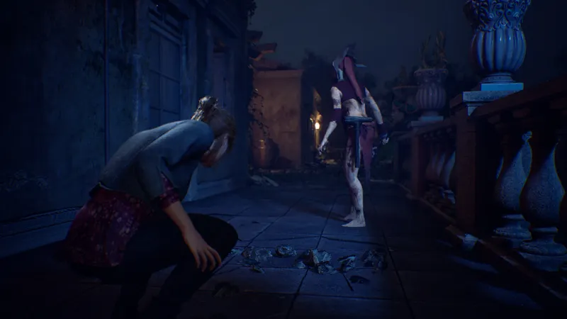 Remothered Red Nun’s Legacy montrant une exploration sombre dans un décor intérieur