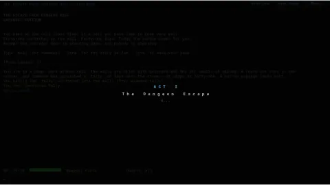 The Escape From Dungeon Keep, visuel officiel Steam du RPG textuel