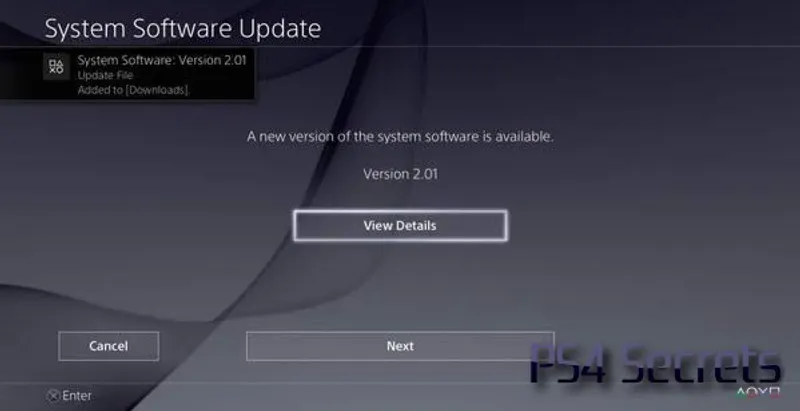 La mise à jour 2.01 de la Playstation 4