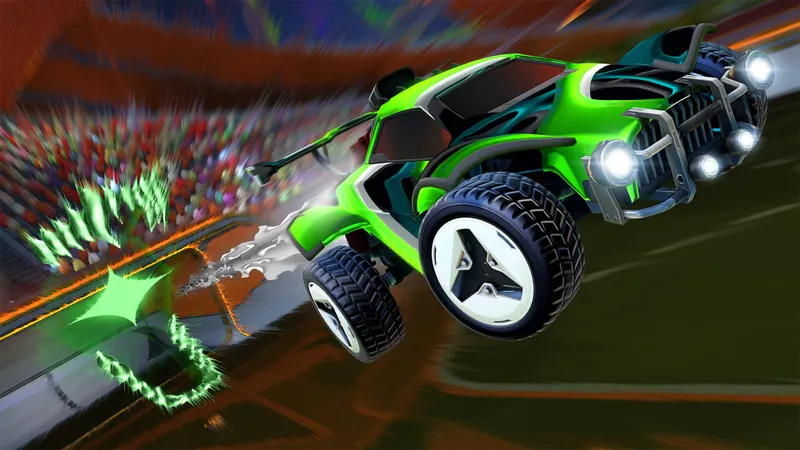Voiture Octane officielle Rocket League en sortie de but pour comparer la sensation de deadzone entre PC et consoles