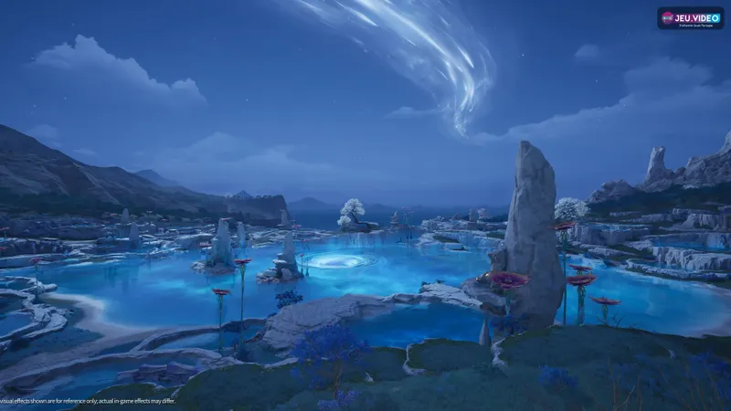 Infinity Nikki version 2.5 montre le Boneyard dans une atmosphère nocturne