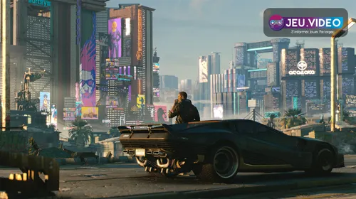 Vue panoramique officielle de Night City dans Cyberpunk 2077 pour illustrer les réglages de fluidité en zone urbaine dense