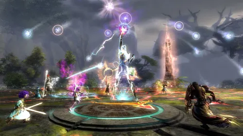 Visuel officiel paysage de Guild Wars 2 pour illustrer le guide de démarrage consacré aux commandes, au combat et à l’exploration