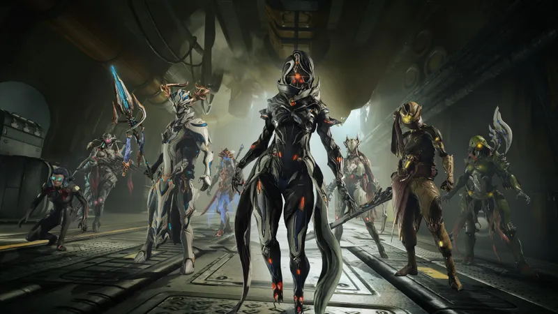 Warframe montrant une visée à la troisième personne pour tester la précision de la souris ou de la manette