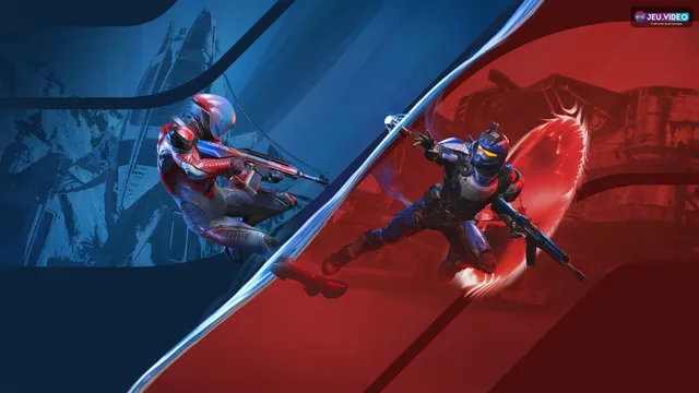 Visuel officiel de Splitgate montrant trois combattants futuristes en escouade