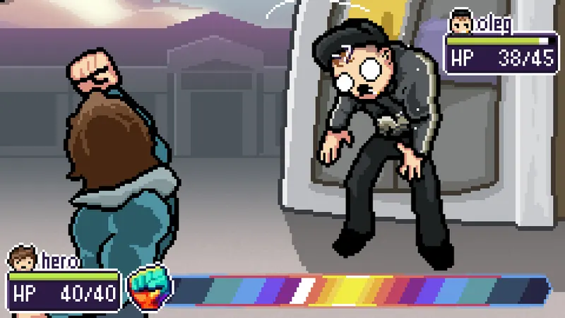 Midnight Souls montrant une scène de dialogue en pixel art dans Camomile Peaks