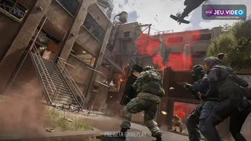 Artwork officiel de Rainbow Six Siege Dual Front montrant deux équipes en combat 6v6 autour des secteurs à capturer