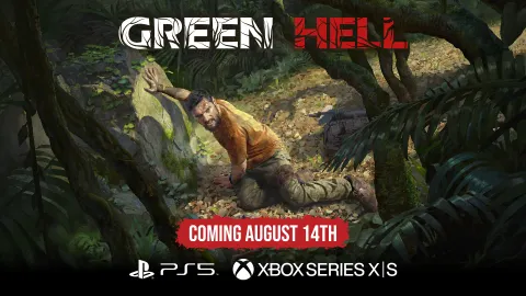 Scène de survie officielle de Green Hell dans la galerie Steam, utilisée pour illustrer le guide de compatibilité PC et Xbox